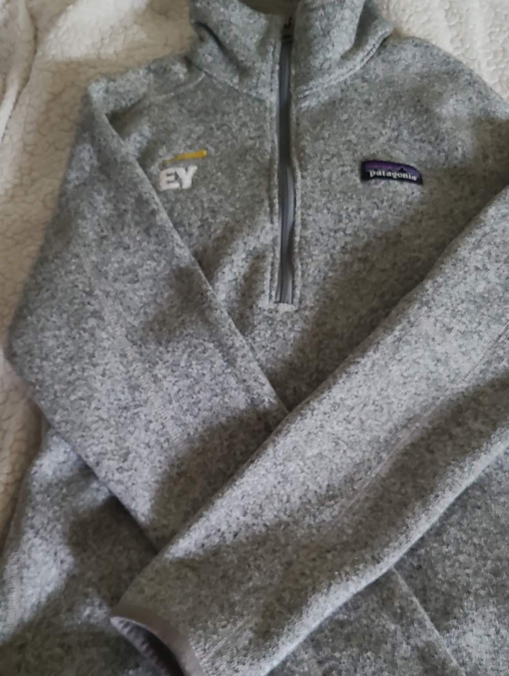 Patagonia Light Gray Half-Zip Fleece Pullover